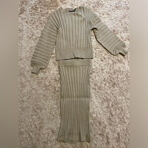 Nasty Gal Tell Me About Knit Sweater and Midi Skirt Set